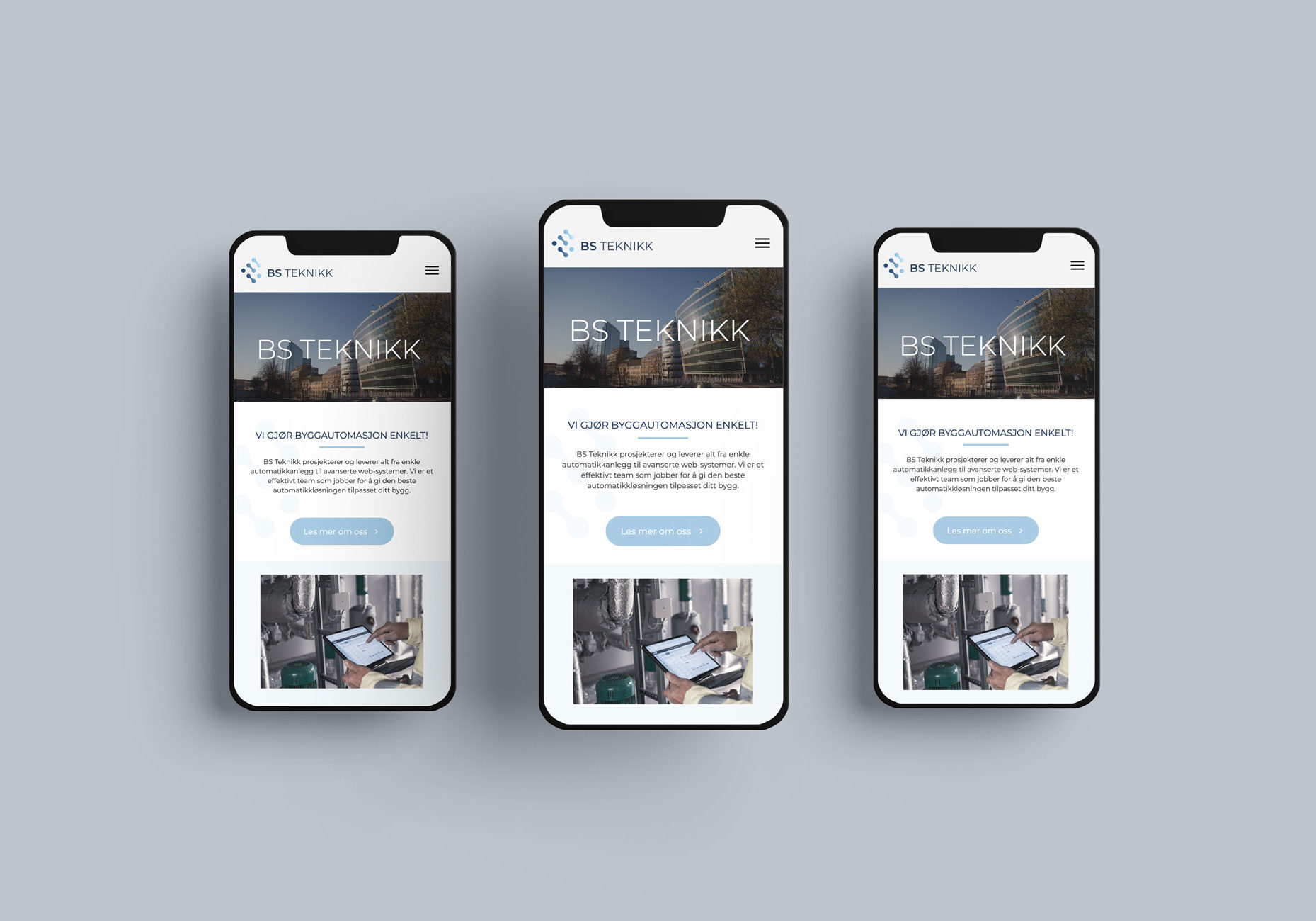 Moderne websider tilpasset mobil. Responsive nettsider. Responsive websider. Webdesign. Design av nettsider.